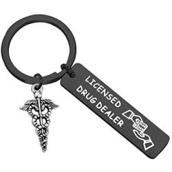 MAOFAED Pharmacist Gift Funny Pharmacy Student Gift Pharmacy Shool Graduation Gift Funny Licensed Drug Dealer Pharmacist Keychain