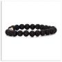 Xusamss Fashion 8mm Lava Rock Essential Oil Diffuser Bracelet Religious Cross Elastic Link Bracelet,7 1/2 Wrist