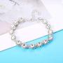 LOYALLOOK Bridal Rhinestone Teardrop Statement Necklace Bracelets and Dangle Earrings Jewerry Sets for Proms Weddings