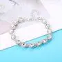 LOYALLOOK Bridal Rhinestone Teardrop Statement Necklace Bracelets and Dangle Earrings Jewerry Sets for Proms Weddings