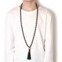 PNEIME Lava Rock Mala Beads 108 Black Lava Stone Mala Necklace Hand Knotted Lava Beads Mala Meditation Beads Yoga Necklace Prayer Beads Japa Mala