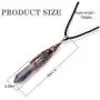 Ylwjewelry Chakra Stone Pendant Necklace,Natural Gemstone Crystals Bronze Hexagonal Pointed Necklaces for Women Men Hand Made Exquisite Elegant Unisex Pendant Necklace