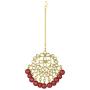 Aheli Faux Kundan Necklace Earrings Maang Tikka Set Indian Ethnic Wedding Fashion Jewelry Set for Women