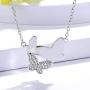 APOTIE Three Butterfly Necklace for Mother Daughter 925 Sterling Silver CZ Generations Jewelry for Grandma Birthday Gifts