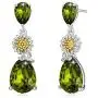 AOBOCO Sterling Silver, Green Peridot Dangle Earrings, Synthetic Simulated Gemstone Teardrop Dangle Earrings with Pear Shape Olivine Crystals AOBOCO Sterling Silver, Green Peridot Dangle Earrings, Synthetic Simulated Gemstone Teardrop Dangle Earrings with Pear Shape Olivine Crystals