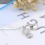 coadipress Fashion Peanut Pendant Necklace for Women Girls Personality Creative Gold Silver Plated Pearl Rhinestone Chain Charm Mother Daughter Gift Valentines Day Birthday Jewelry