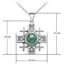 SolidSilver - Sterling Silver Byzantine Cross Pendant Necklace with Genuine Ancient Roman Glass or Crysocola Stone SolidSilver - Sterling Silver Byzantine Cross Pendant Necklace with Genuine Ancient Roman Glass or Crysocola Stone