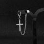Cross Tassel Chain Wide Cuff Wrap Clip On Small Hoop Dangle Drop Earrings for Men Women Girls Cartilage Personalized Fashion Punk Climber Crawler Hip Hop Rock Kpop Pierciing Gifts Birthday Bff Son