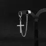 Cross Tassel Chain Wide Cuff Wrap Clip On Small Hoop Dangle Drop Earrings for Men Women Girls Cartilage Personalized Fashion Punk Climber Crawler Hip Hop Rock Kpop Pierciing Gifts Birthday Bff Son