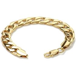 Real Gold Bracelet Mens Or Womens | 9mm Diamond Cut Cuban Link | 2X More Pure 24k Gold Plating Than Other Cheap Fashion Jewelry - The Look & Feel of Pure Solid Gold - 8 '' & 9 inch USA Made!