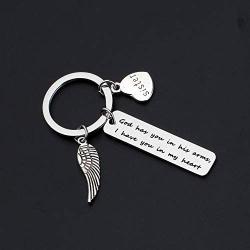 Gzrlyf Memorial Keychain God Has You in His Arm I Have You in My Heart Sympathy Gifts for Loss of Loved One