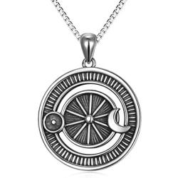 SILVER MOUNTAIN S925 Sterling Silver Sun Crescent Moon Star Celestial Jewelry Pendant Necklace for Women Girls Birthday Gift, 18 Inch