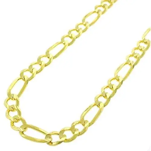 18K Gold Plated Sterling Silver Figaro Link 925 Necklace Chains 3MM - 8.5MM, 16'' - 30'', Gold Chain Necklace for Men & Women, Made In Italy, Next Level Jewelry 18K Gold Plated Sterling Silver Figaro Link 925 Necklace Chains 3MM - 8.5MM, 16'' - 30'', Gold Chain Necklace for Men & Women, Made In Italy, Next Level Jewelry