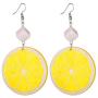 YOOE Geometric Cube Circle Tangerine Slices Lemon Dangle Earrings,Colorful Acrylic Fruits Pendant Earrings for Women Girls Birthday Gifts
