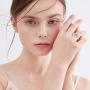 CUOKA MIRACLE Moon Ring, S925 Sterling Silver Crescent Moon Ring Open Ring Adjustable Ring Gift for Women