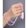 Sunligoo Urn Pendant Necklace for Ashes Cremation Memorial Keepsake Jewelry Healing Crystal Point Pendant Natural Stone Beads Necklaces for Women Girls
