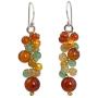 NOVICA Multi-Gem Dyed Cultured Freshwater Pearl Silver Plated Hook Earrings, Golden Vineyard