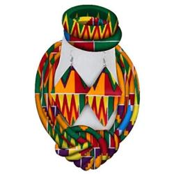 AFRICSTYLE African Jewelry Set Ankara Print Necklaces with Matching Earrings for Women