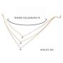 Artmiss Rhinestones Layered Necklace Women Simple Double Multilayer Pendant Necklace for Girl (Silver)