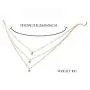 Artmiss Rhinestones Layered Necklace Women Simple Double Multilayer Pendant Necklace for Girl (Silver)