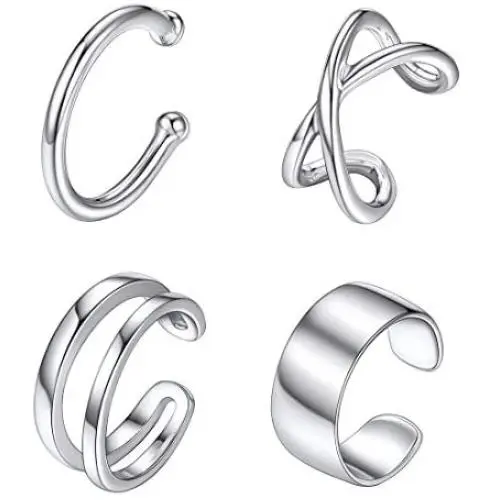 ChicSilver 925 Sterling Silver Ear Cuff Non Piercing Clip on Cartilage Earrings for Women Teengirls (with Gift Box) ChicSilver 925 Sterling Silver Ear Cuff Non Piercing Clip on Cartilage Earrings for Women Teengirls (with Gift Box)