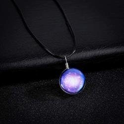 ZM168 Glass Pendant Necklace Starry Sky Jewellery Earth Fantasy Cosmic Element Jewelry
