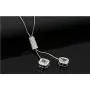 Qiaoqiao Elegant Lucky Four-Leaf Clover Pendant Long Necklace Crystal Flower Tassel Sweater Chain Necklaces Fashion Jewelry for Women Girls Gift