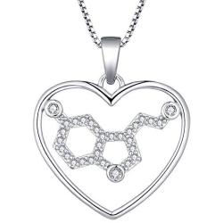 YL Serotonin Necklace Sterling Silver Dopamine Pendant Phantom Molecule Jewelry for Women