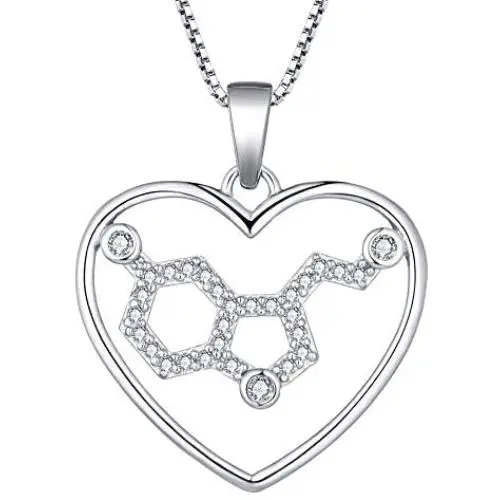 YL Serotonin Necklace Sterling Silver Dopamine Pendant Phantom Molecule Jewelry for Women