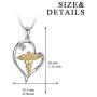 YFN 925 Sterling Silver Caduceus Angel Nursing Themed Pendant Necklace 18''