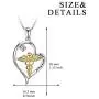 YFN 925 Sterling Silver Caduceus Angel Nursing Themed Pendant Necklace 18''