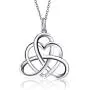 925 Sterling Silver Good Luck Irish Celtic Knot Vintage Triangle Heart Love Knot Pendant Necklace Birthday Gift for Women Girls, 18 inch 925 Sterling Silver Good Luck Irish Celtic Knot Vintage Triangle Heart Love Knot Pendant Necklace Birthday Gift for Women Girls, 18 inch