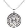 VASSAGO Stainless Steel Fourth Pentacle of Mercury Pendant Necklace Key of Solomon Seal Round Charm Wide Chain Talisman Jewelry for Men