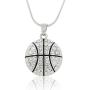 Women Girl Pendant Necklaces White Diamond Basketball Soccer Volleyball Pendant Necklace
