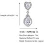 Scarlvambo Womens Cubic Zirconia Heart Teardrop Pierced Dangle Wedding Earrings Silver-Tone