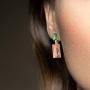 Santuzza Champagne Glass Dangle Earrings 925 Sterling Silver Like Crystal Drop Earrings Fashion Jewelry for Women