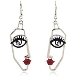 Human Face Dangle Drop Statement Fashion Earrings for Women Girls