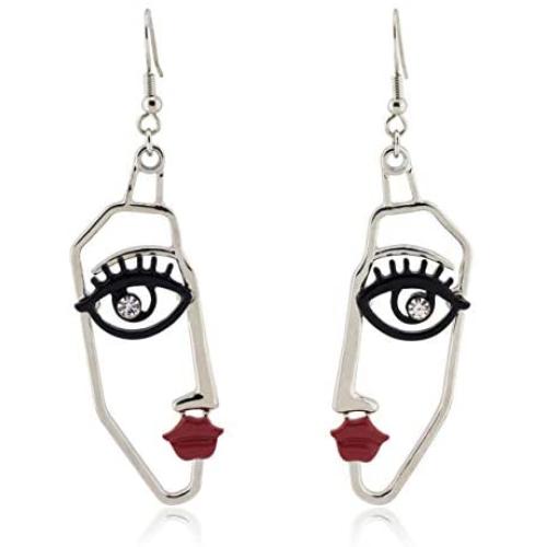 Human Face Dangle Drop Statement Fashion Earrings for Women Girls