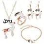5 Pieces Christmas Jewelry Sets Santa Claus Christmas Tree Bells Elk Pendant Necklace Earrings Rings Bracelets Set Jingle Bell Dangle Earrings Xmas Tree Bracelet Gifts for X-Mas Holiday