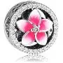 CKK Charm Classic Flower Charm S925 Sterling Silver Bead Compatible with Pandora Bracelet Women DIY Jewelry (Gradient Pink)