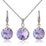 Crystal Jewelry Set for Women - Elegant 14k White Gold Plated Sparkly Round Crystal Cubic Zirconia CZ Rhinestone Necklace Earring Set for Grils Wedding Party Prom Bride Bridesmaids Gift Costume Jewelry