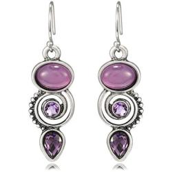 Junxin Vintage Drop Dangle Earrings for Women Girls, Small Teardrop Moonstone Earrings Dangling, Silver Dangle Hypoallergenic Earrings Mother’s Day Gift with Box