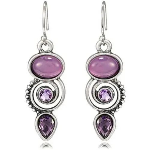 Junxin Vintage Drop Dangle Earrings for Women Girls, Small Teardrop Moonstone Earrings Dangling, Silver Dangle Hypoallergenic Earrings Mother’s Day Gift with Box