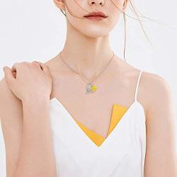 You Are My Sunshine Sunflower Necklace S925 Sterling Silver Sunflower Jewelry for Women Teens