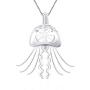LGSY Sterling Silver Jellyfish Pearl Cage Pendants for Women, Design Pearl Cage Pendants for Pearl Jewelry Making, Essential Oil Diffuser Lockets for Pearl Jewelry