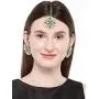 Aheli Wedding Wear Faux Kundan Beaded Round Earrings with Maang Tikka Set Ethnic Indian Jewelry for Women