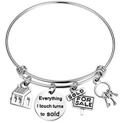 CYTING Real Estate Agent Gift Everything I Touch Turns to Sold Realtor Bracelet Realtor Jewelry Closing Gift for Realtor Real Estate Agent Broker