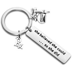 FUTOP Pharmacy Pharmacist Gift RX Jewelry She Believed She Could So She Did Keychain Pharmacist Graduation Gift for Pharmacist