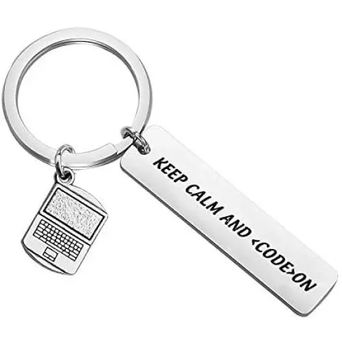 WSNANG Programmer Gift Keep Calm and Code On Keychain Coding Jewelry Computer Science Tech Developer Gift IT Gift for Software Engineer Student WSNANG Programmer Gift Keep Calm and Code On Keychain Coding Jewelry Computer Science Tech Developer Gift IT Gift for Software Engineer Student