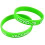 Poem Park Silicone Bracelet COVID-19 Vaccine Vaccinated Protect Me ，COVID 19 Sport Wristbands,2-Pack Adult Size